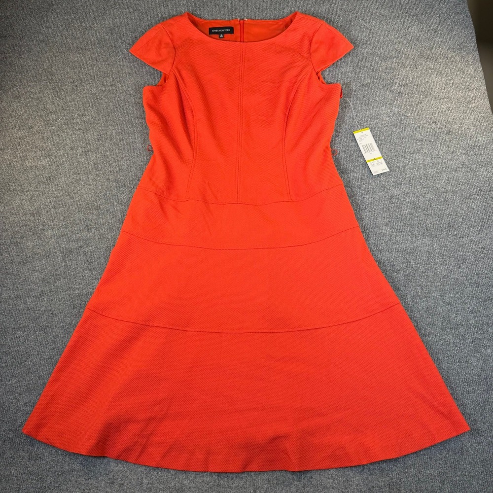 Jones New York Womens Orange Fit and Flare Career Dress 14 NWT 10322463-C56